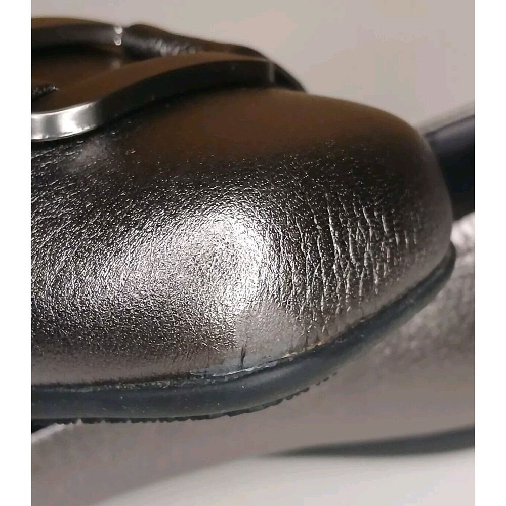 NIB Trotters Sz 10.5 W Sizzle Metallic Leather Metal Buckle Comfort Ballet Flat - Picture 7 of 16